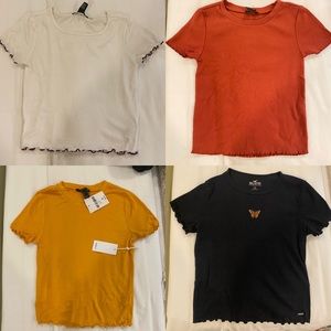 Cropped Baby Tee 4-Pack Discounted Multicolor Summer Tops